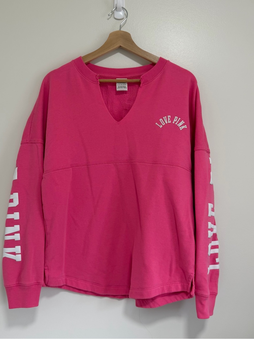 PINK Victoria's Secret Neon Pink V-Neck Pullover